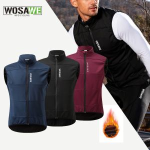WOSAWE | WOSAWE Winter Thermal Fleece Cycling Vests New Sleeveless Cycling Jacket Bicycle Warm Vest MTB Road Bike Tops Warm Bike Jackets