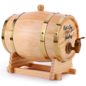 【New Arrival】 3L Engraved Wooden Whiskey Barrel with Stand and Spigot for Gift and Home Bar Decor Durable and Elegant