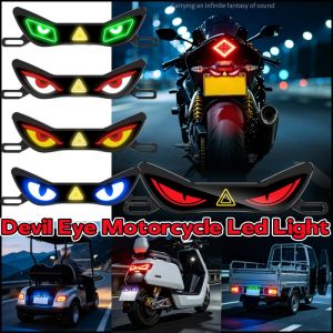 KEBIDU Motorcycle Devils Eye Warning Light Electric Car Personalized Decorative Tail Light Universal Devils Eye Tail Light