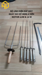 Máy nướng thịt quay gà vịt mini 6 xiên motor 14w (Bộ linh kiện đầy đủ về tự hàn)