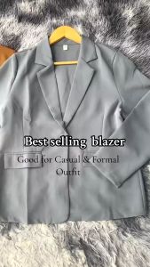 Jass Store Plus Size Korean Casual Blazer Suit Jacket for Women Loose Retro Lapel Long Sleeve Top 4XL-5XL 8601