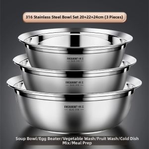 Food-Grade Stainless Steel Kitchen Bowl Set