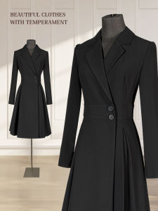 Hebe Style Black Suit Dress Womens Spring Autumn High End Formal Occasion Professional Clothing Elegance High Quality Little Black Dress