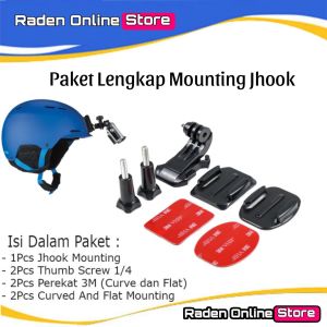 Mounting JHook GoPro Yi Cam Kogan Bpro action camera Dudukan Mount Helm alat ngonten Car Aksesoris Kamera