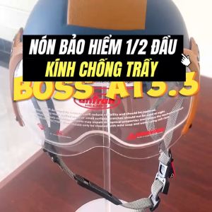 Mũ bảo hiểm 1/2 Đầu BOSS AT3.3K - HD kính trong an toàn thời trang
