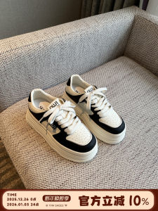 รองเท้าผ้าใบสีขาวสำหรับผู้หญิง TFM ทรงหนา พื้นยาง สวมใส่สบาย ทรงลำลอง รองเท้าสเก็ตบอร์ด รองเท้าบู๊ทแบบสวมหัวกลม