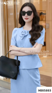 Váy Liền Thân MDU5663 Chất Xước Thái Cao Cấp Thiết Kế Cổ Tròn Cùng Dáng Dài Thanh Lịch Từ MDU
