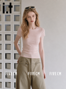 Stylish Tailored Short Sleeve T-shirt Womens Style Slimming All-matching