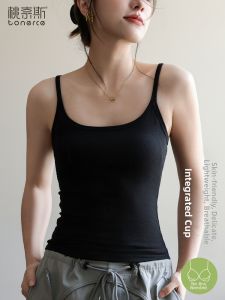 TONERCE | Black Padded Summer Back Beauty Camisole for Women Inner and Outer Wear