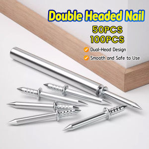 Ellebreen 50/100Pcs Double Headed Nail for Seamless Wood Paneling Non-marking Nails Skirting Line Fixator