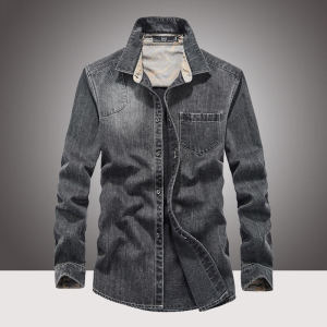 Fall New Arrival 2022 Overalls Long Sleeve Shirt Mens Denim Shirt Men Spring & Fall Men Casual Jacket Autumn Clothing
