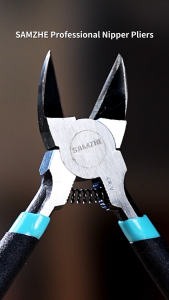 SAMZHE 6 Inches Wire Cutters Spring Loaded Diagonal Cutting Pliers CR-V Material Flush Cut Pliers For Copper Plastic and Zip Ties