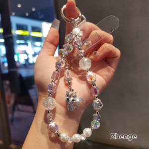 ZHENGEGE | Fashion Crystal Phone Chain Bracelet Anti-lost