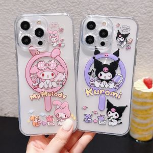 Magsafe Magnetic Cute Cartoon Shockproof Phone Case for iPhone 16ProMax 15ProMax 14ProMax 13ProMax 12ProMax My Melody Phone Cover for iPhone 16 15 Plus 14 12 11 13 Kuromi Phone Shell for iPhone 16Pro 15Pro 14Pro 13Pro 12Pro