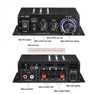 AK280 Mini Kỹ Thuật Số Công Suất Âm Thanh Stereo Bộ Khuếch Đại Cho Rạp Hát Tại Nhà Câu Lạc Bộ Đảng Chất Lượng Âm Thanh HiFi Âm Nhạc Bộ Khuếch Đại Âm Thanh