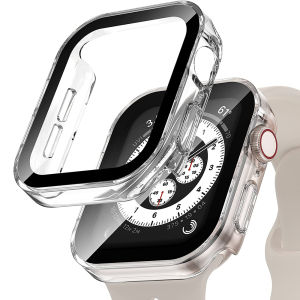 Premium Waterproof Case for Apple Watch Series 10 9 8 7 6 5 4 SE 40 41 42 44 45 46mm with Electroplated PC Bumper and HD Film