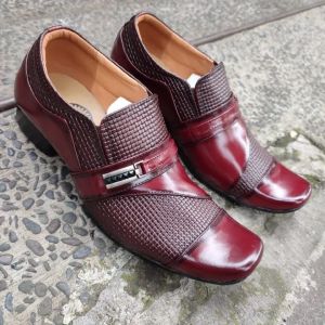 SEPATU PANTOFEL FORMAL KULIT PRIA LANCAS TGR 001 MAROON ( PRODUKSI SENDIRI )