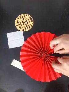 SET 6 cái Quạt giấy phụ kiện trang trí tết trang trí nhà cửa đa dạng size