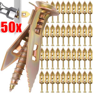 50pcs Self-Tapping Expansion Screw Drywall Anchor Kits / Heavy Duty Steel Wall Anchor with Screws / Cabinet Repaired Anchors Fasteners / for Photo Frames Wall TV Shelf