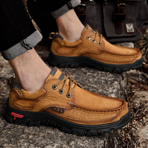 ORNGMALL Men Casual Shoes New High Quality Men Shoes 100% Genuine Leather Casual Shoes Waterproof Cow Leather Business Shoes Men Formal Shoes Plus Size 38-50
