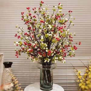 Cành cherry thân cổ trái cây việt quất thân leo cây giả trang trí nội thất sang trọng hàng nhập khẩu