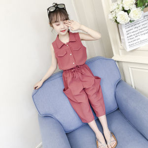 Fashionable Summer Outfit Set for Girls Big Kids 13 Years Old 11 Summer Clothes Korean Style Two-Piece Set Love Expression