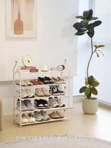 Shoe Rack With Bench Shoe Rack Bench Outside Door Shoe Organisers Shoe Rack Outside Door Iron Multi-Layer Durable Light Luxury Metal 鞋架