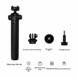 Gậy Selfie Cầm Tay Đa Năng & Chân Máy 4 Trong 1 Với Nút Bật Lên Nhiều Đế Gắn Cold Shoe Đầu Xoay/nghiêng Cho Máy Ảnh DSLR Máy Ảnh Không Gương Lật Camera Hành Động & Điện Thoại Thông Minh