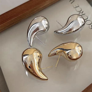 Vintage Chunky Dome Drop Earrings For Women Exaggerated Waterdrop Metal Stud Earring Punk Smooth Geometric Aesthetic Earrings