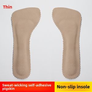 Sandals Insole Self-Adhesive Womens Summer Breathable Sweat Absorbing Non-Slip Deodorant Pigskin Insole High Heel Leather Seven Insole