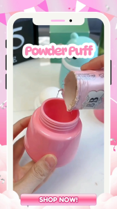 Baby Pro Bear Powder Container Soft Plush Puff Applicator Spill-Resistant Lightweight and Travel Use