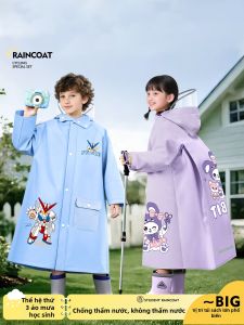 WEICHENGNEI | Áo Mưa Dùng Cho Học Sinh Có Khoang Đựng Ba Lô Chống Thấm Nước