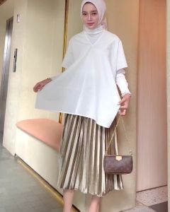 PROMO 2pcs ROK PLISKET BLUDRU VELVET 7/8 PREMIUM / ROK PLISKET BLUDRU PENDEK / ROK BLUDRU VELVET 7/8 TERLARIS