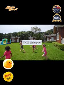 Waterpark Children Slide Jumping Bed Pool Trampoline Playground Gelongsor Air Kolam Mainan Lompat Budak 73003