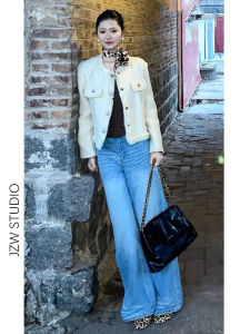 Retro High Waist Loose Wide Leg Jeans Womens Spring New Small Size Slimming Versatile Floor Length Straight Cut Pants