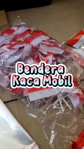 Bendera Merah Putih Indonesia Agustusan Ceplok Tempelan Kaca Kecil Silang Mobil Kantor