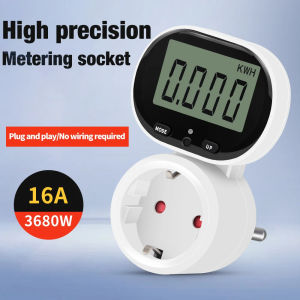 Digital Energy Meter Electronic Power Meter Digital Voltage Wattmeter 45 Degree Rotating Kwh Power Switch EU Socket