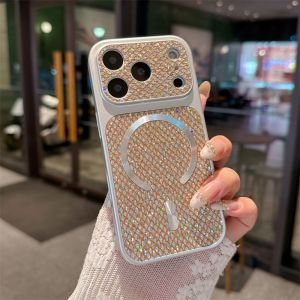 Luxury Diamond Glitter For Magsafe Magnetic Phone Case For iPhone 17 16 15 14 Plus 13 12 11 Pro Max Shockproof Bumper Back Cover