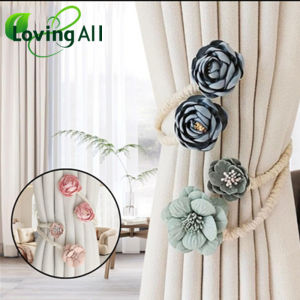 Rose Flower Twisted Curtain Tie Straps DIY-shaped Curtain Binding Straps Rope Home Decoration