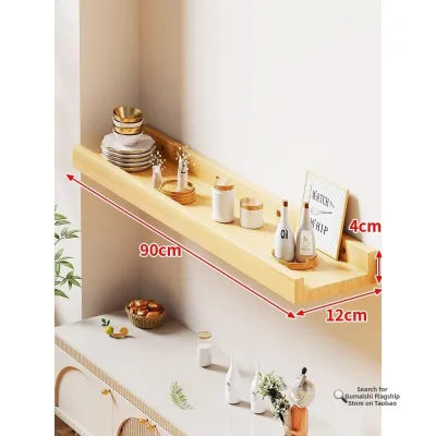 Wall Mounted Wooden Shelf Partition Hanging Cabinet Storage Rack