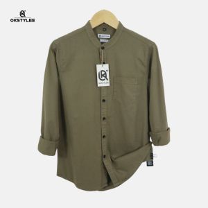 Kemeja Shanghai Panjang Pria Kemeja Polos Pria Kemeja Kerah Koko OKSTYLEE