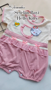 Baju Bayi Perempuan Lucu 6-12 Bulan Model Romper Set Bandana baby