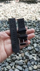 Tali Jam Tangan Kulit Sapi Asli Rally Warna Hitam 28823 Bergaransi