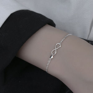 925 Sterling Silver Double Love Heart Hollow Round Beads Bracelet Female Fashion Romantic Jewelry Classic Adjustable