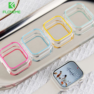 FLOVEME Luminous Transparent Cover For Watch band 45mm 42mm 44mm 40mm 38mm Protector Case For Watch Serie Ultra 8 7 6 SE 5 4