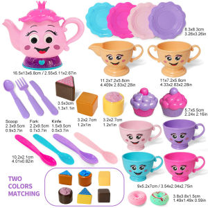 Little girl dessert afternoon tea pretend teapot set princess afternoon tea time play music cartoon teapot Dim sum kitchen toy