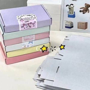 5pcs Macaron Pure Color Aircraft Box Birthday Gift box Festive Gift Box Stationery Storage Box