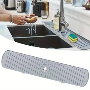 ซิลิโคนท่อระบายน้ํา ก๊อกน้ําห้องครัว SINK Splash GUARD SINK Draining Pad หลังก๊อกน้ํา สําหรับห้องครัวและห้องน้ําเคาน์เตอร์ป้องกัน