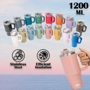 【Ready Stock】Tumbler With Handle Design Insulated Cup 1200ml Stainless Steel Insulated Thermos Flask Water Bottle Botol Air保温瓶