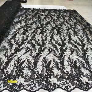 bahan kain tulle korea spaengle/ kain kebaya wanita tulle bordir payet